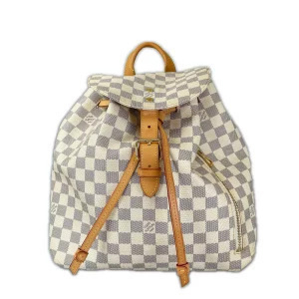 Louis Vuitton Speronne Backpack Rucksack Daypack Damier Canvas Azur White
